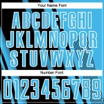 Maillot de football sublimé Lines Blue Sky Sports, uniforme personnalisé noir et blanc Maillot de football sublimé Lines Blue Sky Sports, uniforme personnalisé noir et blanc