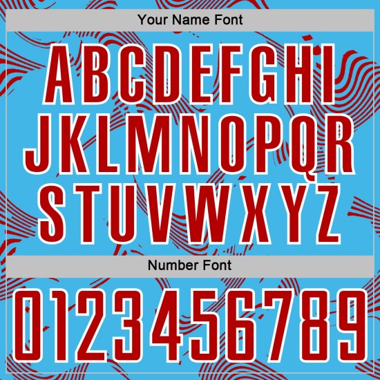 Maillot de football bleu ciel, rouge et blanc, uniforme personnalisé, lignes courbes, sublimation