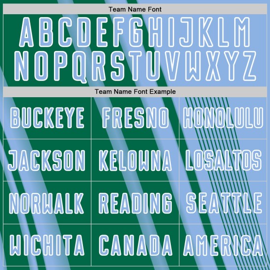 Maillot de football léger personnalisé Kelly à lignes vertes et blanches par sublimation, uniforme de sport bleu Maillot de football léger personnalisé Kelly à lignes vertes et blanches par sublimation, uniforme de sport bleu