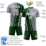 Maillot de football gris vert et blanc, uniforme personnalisé, lignes de sublimation Maillot de football gris vert et blanc, uniforme personnalisé, lignes de sublimation