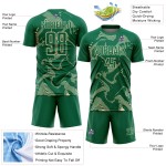 Maillot de football à sublimation Green Uniform Curve Kelly Cream, personnalisé