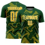 Maillot de football personnalisé Lines Green Sports, uniforme de sport, couleur jaune et blanc, courbé par sublimation Maillot de football personnalisé Lines Green Sports, uniforme de sport, couleur jaune et blanc, courbé par sublimation