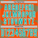 Maillot de football personnalisé orange à sublimation, uniforme de sport, courbe aqua-blanc