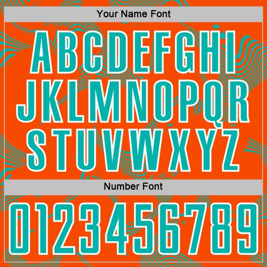 Maillot de football personnalisé orange à sublimation, uniforme de sport, courbe aqua-blanc