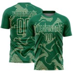 Maillot de football à sublimation Green Uniform Curve Kelly Cream, personnalisé