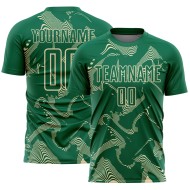 Maillot de football à sublimation Green Uniform Curve Kelly Cream, personnalisé