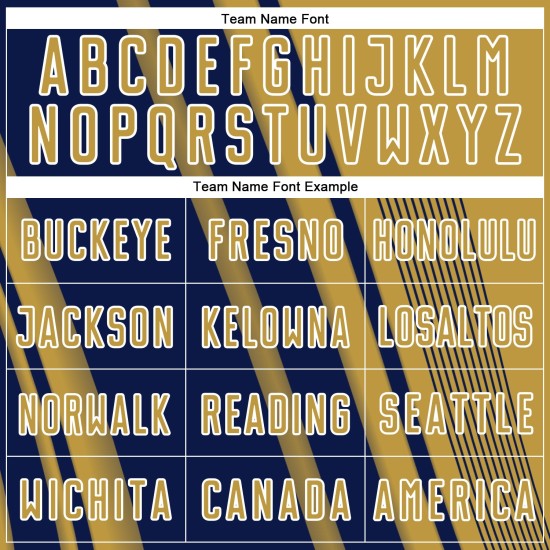 Maillot de football personnalisé par sublimation bleu marine et blanc Old Sports Lines, doré