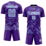 Maillot de football bleu et blanc à lignes de sublimation sportives, uniforme violet, léger et personnalisé Maillot de football bleu et blanc à lignes de sublimation sportives, uniforme violet, léger et personnalisé