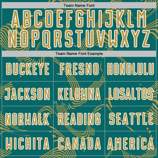 Maillot de football Teal Sports, imprimé or et blanc, à sublimation, courbe personnalisée, lignes anciennes