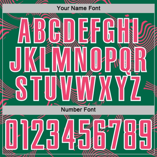 Maillot de football vert sublimation lignes néon courbe rose-blanc Kelly uniforme sport personnalisé