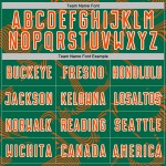 Maillot orange-blanc de sport, uniforme de football vert sublimé, Kelly Lines Curve personnalisé