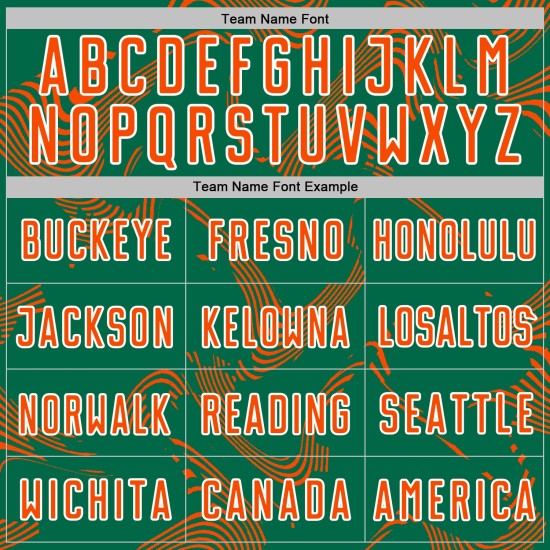 Maillot orange-blanc de sport, uniforme de football vert sublimé, Kelly Lines Curve personnalisé