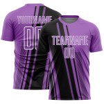 Maillot de sport violet taille M, lignes personnalisées, sublimation, football, noir et blanc