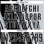 Maillot de football personnalisé à sublimation, uniforme sportif, lignes noires et blanches, argent