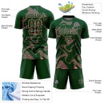 Maillot de football vert à sublimation, uniforme rose, lignes, taille moyenne, personnalisé, sport, courbe