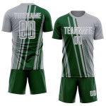 Maillot de football gris vert et blanc, uniforme personnalisé, lignes de sublimation Maillot de football gris vert et blanc, uniforme personnalisé, lignes de sublimation