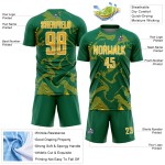 Maillot Kelly Or-Blanc Uniforme Lignes Sublimation Personnalisé Sports Curve Soccer Vert Maillot Kelly Or-Blanc Uniforme Lignes Sublimation Personnalisé Sports Curve Soccer Vert