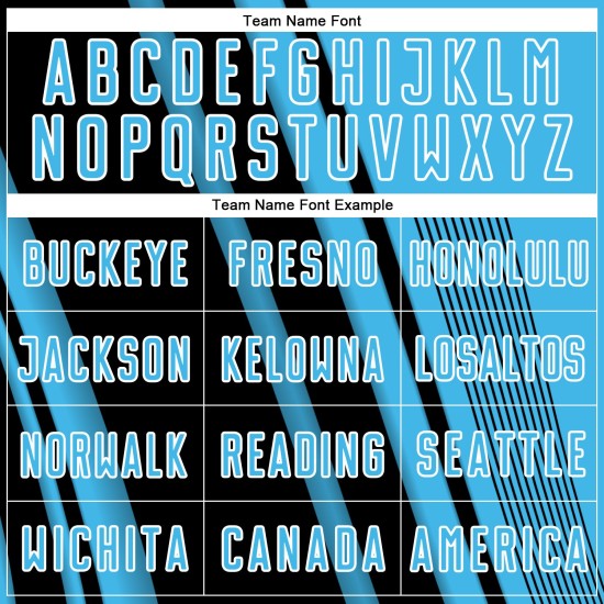 Maillot de football sublimé Lines Blue Sky Sports, uniforme personnalisé noir et blanc Maillot de football sublimé Lines Blue Sky Sports, uniforme personnalisé noir et blanc