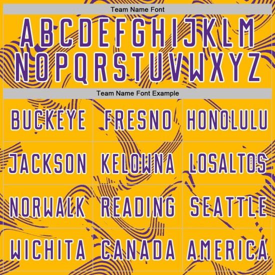 Maillot de football violet et blanc Curve Sports Custom Lines, uniforme doré sublimé