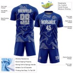 Maillot de football personnalisé gris-blanc Royal Lines Uniforme de sublimation Sports Curve