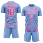 Maillot de football rouge et blanc, lignes courbes légères, bleu, sport, sublimation personnalisée