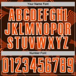 Maillot de football Curve Sports Lines marron, uniforme personnalisé par sublimation, orange et blanc