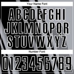 Maillot de football noir et blanc personnalisé à lignes grises par sublimation Maillot de football noir et blanc personnalisé à lignes grises par sublimation