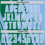 Maillot de football léger personnalisé Kelly à lignes vertes et blanches par sublimation, uniforme de sport bleu Maillot de football léger personnalisé Kelly à lignes vertes et blanches par sublimation, uniforme de sport bleu