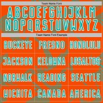 Maillot de football personnalisé orange à sublimation, uniforme de sport, courbe aqua-blanc