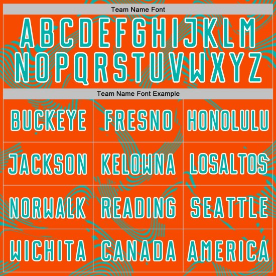 Maillot de football personnalisé orange à sublimation, uniforme de sport, courbe aqua-blanc