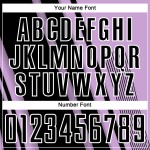 Maillot de football personnalisé noir et blanc avec lignes de sublimation, violet clair