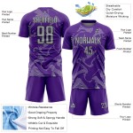 Maillot de football personnalisé gris-noir, lignes violettes, sublimation, Curve Sports Maillot de football personnalisé gris-noir, lignes violettes, sublimation, Curve Sports