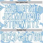 Maillot de football à sublimation bleu Custom Lines Sports, poudre blanche courbée