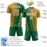 Maillot de sublimation ancien Sports Lines Kelly Uniform Soccer Gold Custom Green-White