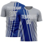 Maillot de football personnalisé Royal-White, sublimation, gris