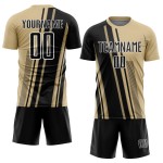 Maillot de football personnalisé Gold Sports noir et blanc, sublimation Vegas Lines Uniform Maillot de football personnalisé Gold Sports noir et blanc, sublimation Vegas Lines Uniform