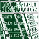 Maillot de football vert à sublimation, lignes personnalisées, sport, blanc