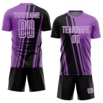 Maillot de sport violet taille M, lignes personnalisées, sublimation, football, noir et blanc