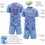 Maillot de football violet et blanc à sublimation bleue et courbe personnalisée