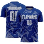 Maillot de football personnalisé gris-blanc Royal Lines Uniforme de sublimation Sports Curve
