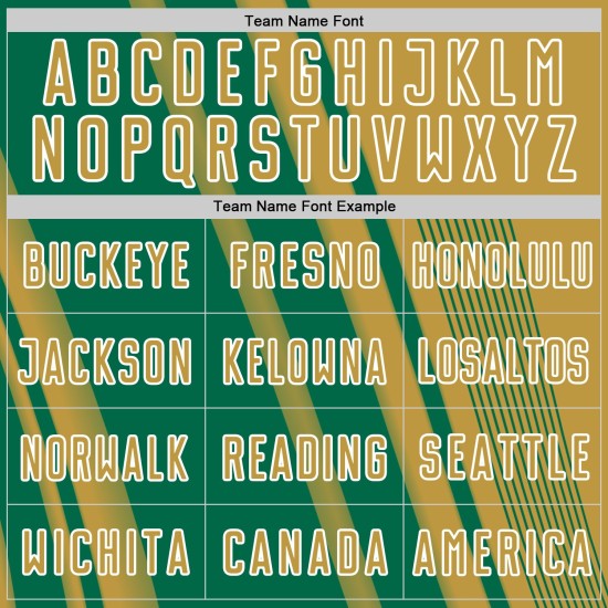 Maillot de sublimation ancien Sports Lines Kelly Uniform Soccer Gold Custom Green-White