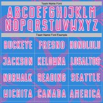 Maillot de sublimation, uniforme, lignes, courbes en poudre, bleu, sport personnalisé, rose et blanc, football