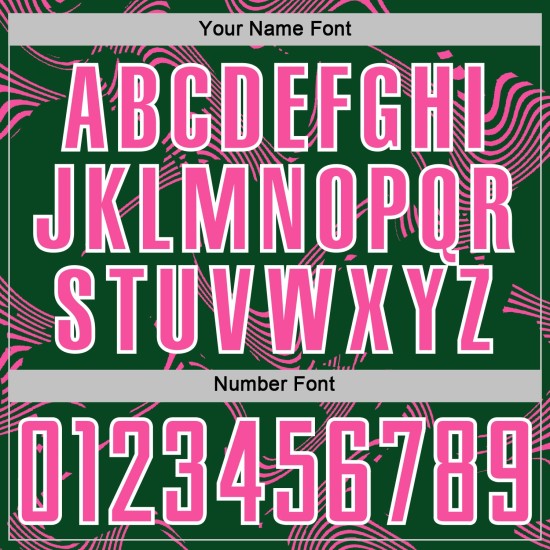 Maillot de football vert à sublimation rose et blanc, lignes sportives courbes personnalisées Maillot de football vert à sublimation rose et blanc, lignes sportives courbes personnalisées