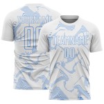 Maillot de football Curve Light Uniform White Lines, personnalisé par sublimation, bleu
