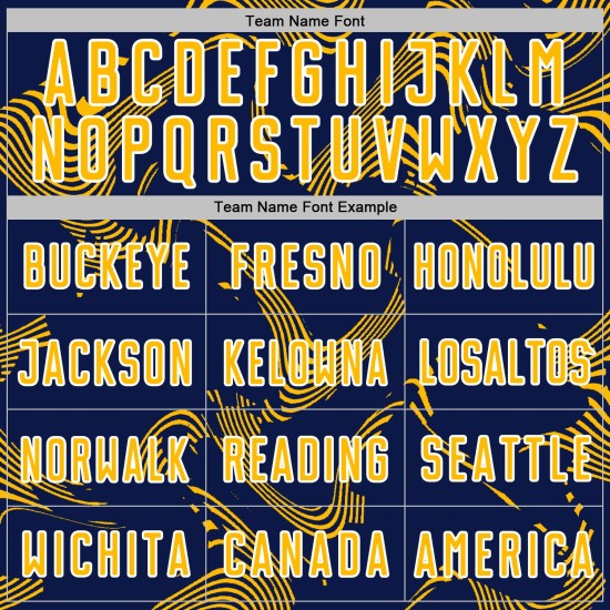 Maillot de football sublimé or-blanc, uniforme bleu marine personnalisé, lignes Sports Curve