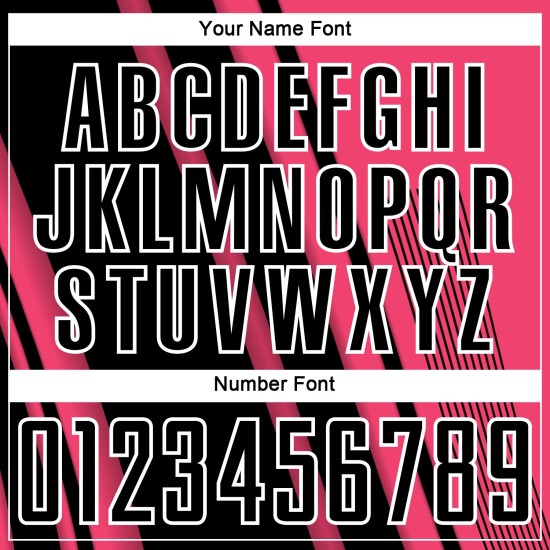 Maillot de football rose fluo à sublimation, uniforme sportif, lignes personnalisées, noir et blanc Maillot de football rose fluo à sublimation, uniforme sportif, lignes personnalisées, noir et blanc