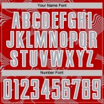 Maillot de football à sublimation gris-blanc, courbes rouges, lignes personnalisées