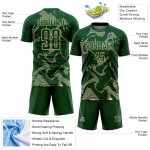 Maillot de football sublimé crème vert sport personnalisé lignes courbes uniforme