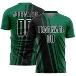 Maillot de football personnalisé par sublimation Uniform Lines Kelly noir-blanc vert Sports