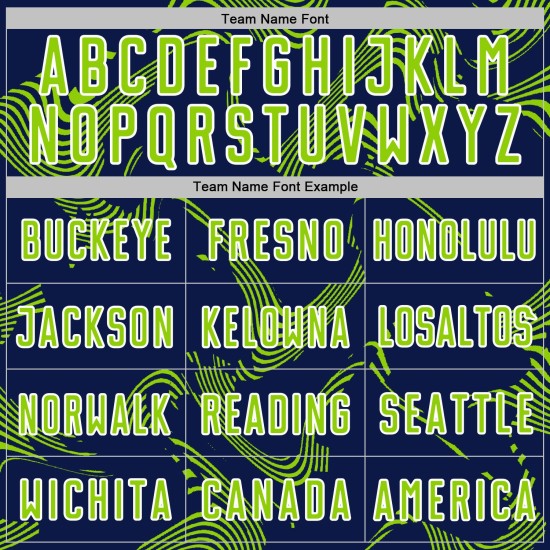 Maillot de sport Navy Lines Sublimation personnalisé Neon Curve Vert-Blanc Uniforme de football